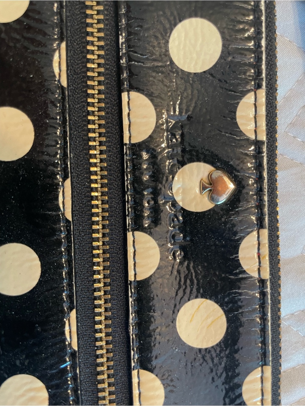 kate spade Black Polka Dot Patent Leather Wristlet - Picture 3 of 12
